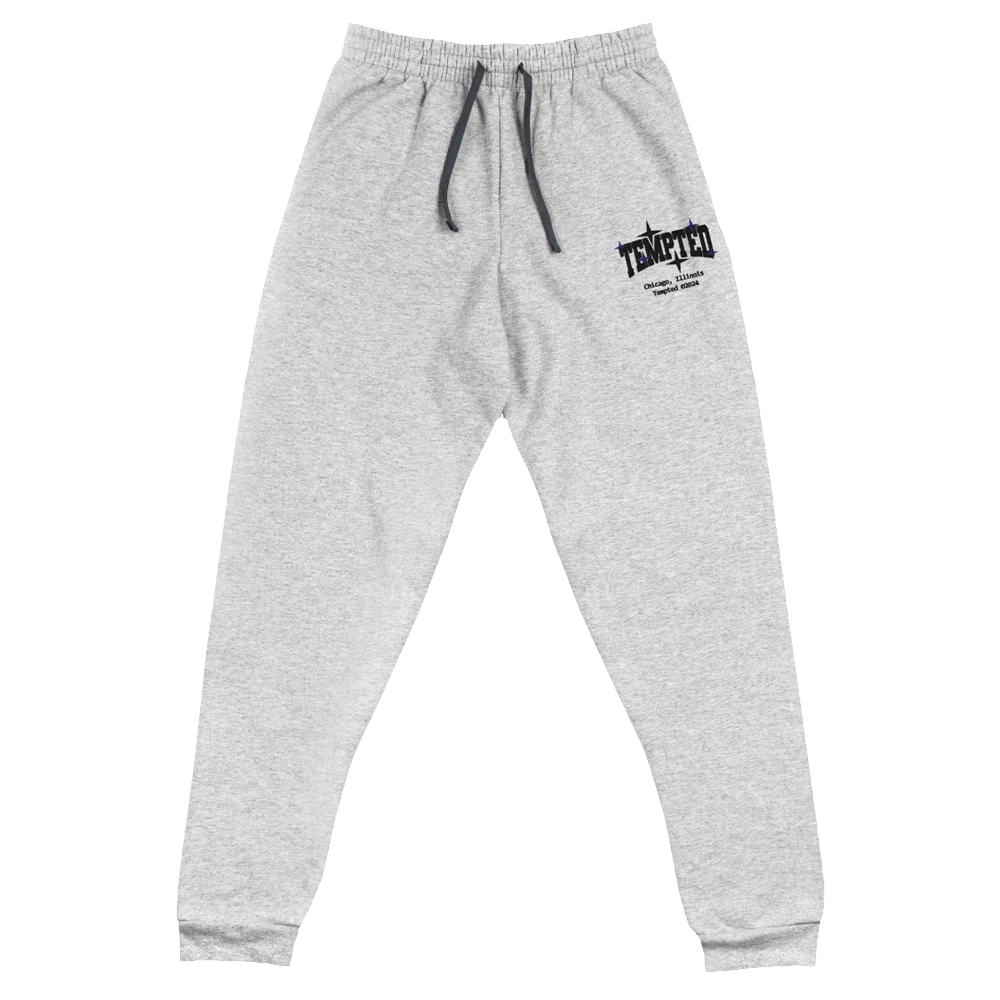 GRAY EMBROIDERED VARSITY JOGGERS