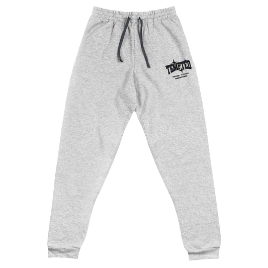 GRAY EMBROIDERED VARSITY JOGGERS