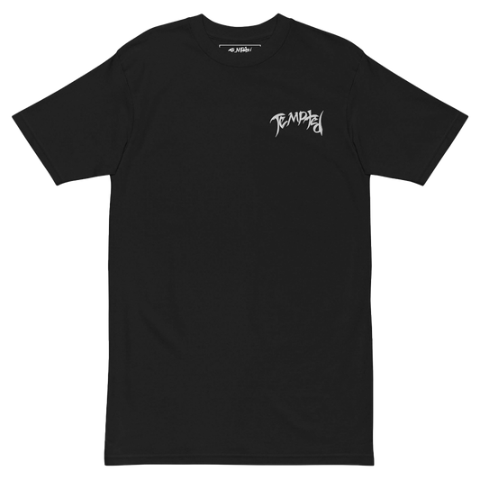 BLACK EMBROIDERED BASIC TEE