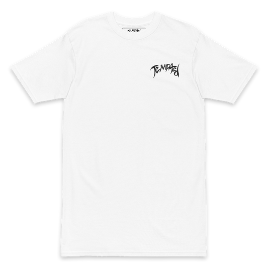 WHITE EMBROIDERED BASIC TEE